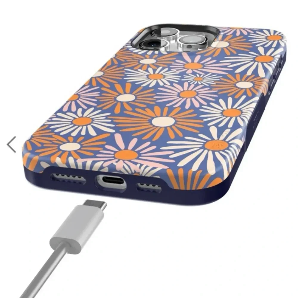 Casely Spring Forward Daisy Floral Case for iPhone 13 Pro blue flowers